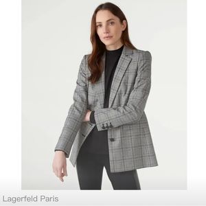 Karl Lagerfeld 3 button plaid blazer